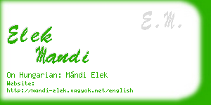 elek mandi business card